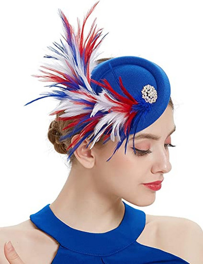 Arbatos vakarėlio žavinga kepurė moterims Kentukio skrybėlės plunksnos Fedoras kepurės galvos juostelė arba kokteilių arbatos vakarėlis Headwewar mergaitėms