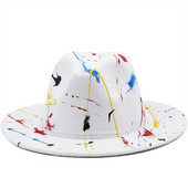 Vilnos moteriškos vyriškos grafičio Fedora kepurė žiemai rudeniui Elegantiška ponia gangster Trilby Felt Homburg bažnyčios džiazo kepurė 55-58CM