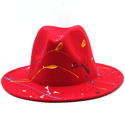 Vilnos moteriškos vyriškos grafičio Fedora kepurė žiemai rudeniui Elegantiška ponia gangster Trilby Felt Homburg bažnyčios džiazo kepurė 55-58CM