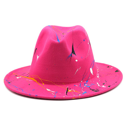 Vilnos moteriškos vyriškos grafičio Fedora kepurė žiemai rudeniui Elegantiška ponia gangster Trilby Felt Homburg bažnyčios džiazo kepurė 55-58CM