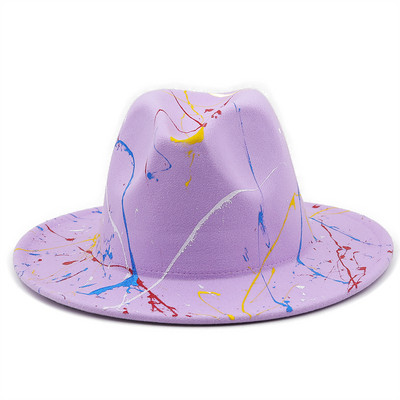 Vilnos moteriškos vyriškos grafičio Fedora kepurė žiemai rudeniui Elegantiška ponia gangster Trilby Felt Homburg bažnyčios džiazo kepurė 55-58CM