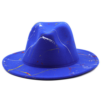 Vilnos moteriškos vyriškos grafičio Fedora kepurė žiemai rudeniui Elegantiška ponia gangster Trilby Felt Homburg bažnyčios džiazo kepurė 55-58CM