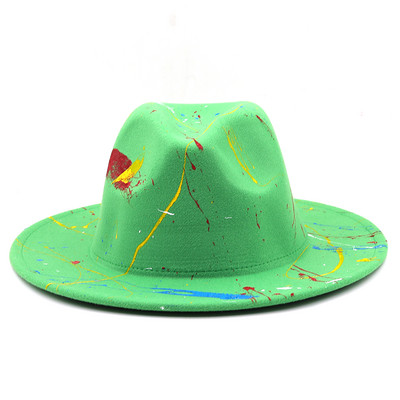 Vilnos moteriškos vyriškos grafičio Fedora kepurė žiemai rudeniui Elegantiška ponia gangster Trilby Felt Homburg bažnyčios džiazo kepurė 55-58CM