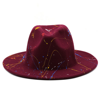Vilnos moteriškos vyriškos grafičio Fedora kepurė žiemai rudeniui Elegantiška ponia gangster Trilby Felt Homburg bažnyčios džiazo kepurė 55-58CM