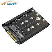 2 viename metalinis dėklas B raktas B+M raktas M.2, skirtas SATA NVME SSD į SFF-8639 U.2 adapterio kortelę su korpuso lizdu M.2 adapteriu