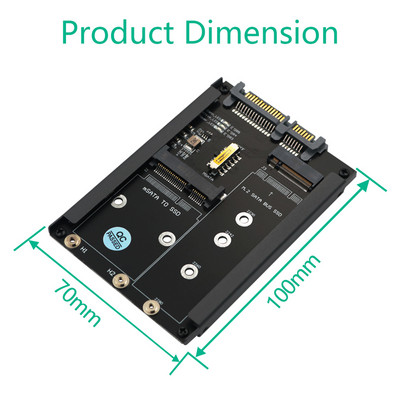 Riser Adapter M.2, skirtas NGFF MSATA SSD į SATA 3.0 Riser Adapter Card 2 viename keitiklis