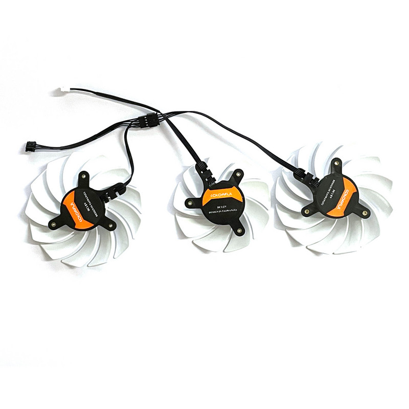 Naujas 4 kontaktų 88 mm 75 mm spalvotas Geforce RTX 3080 3070 3060 Ti iGame Ultra OC baltas RTX3080 RTX3070 grafikos ventiliatorius