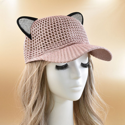 Nauja skrybėlė Moteriška vasarinė nuo saulės apsauganti kepurė moteriška, pralaidi orui mezgimo kepurė nuo saulės anties liežuvio kepurė tinklinė beisbolo kepurė Įvairių spalvų