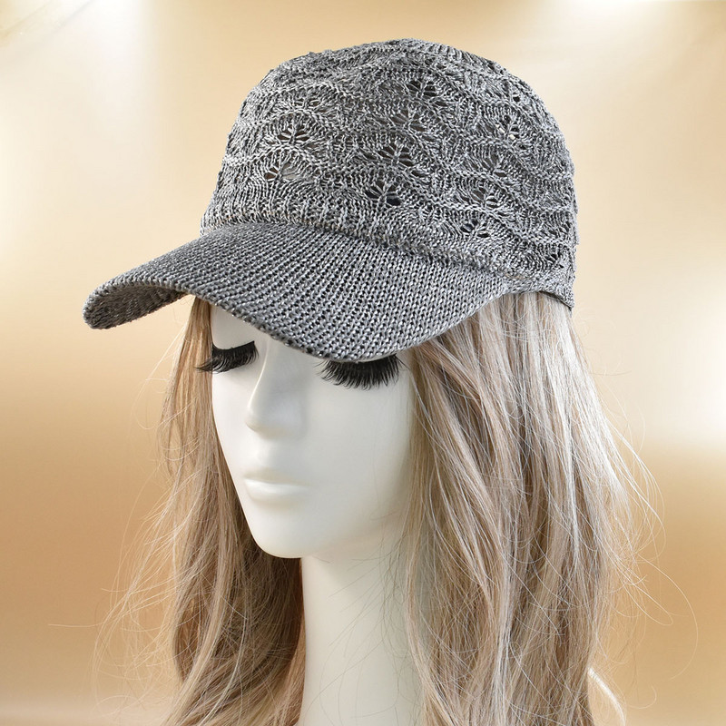 Nauja skrybėlė Moteriška vasarinė nuo saulės apsauganti kepurė moteriška, pralaidi orui mezgimo kepurė nuo saulės anties liežuvio kepurė tinklinė beisbolo kepurė Įvairių spalvų