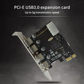 PCI-E į USB išplėtimo plokštė USB 3 0 PCI-E plėstuvo plokštė 4 prievadų adapterio plokštės kompiuterio priedas