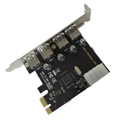 PCI-E į USB išplėtimo plokštė USB 3 0 PCI-E plėstuvo plokštė 4 prievadų adapterio plokštės kompiuterio priedas