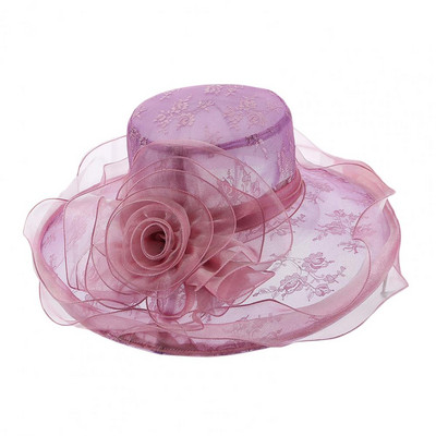 UV védelem, összecsukható, hullámos szélű virágmintás napozósapka nyaraláshoz