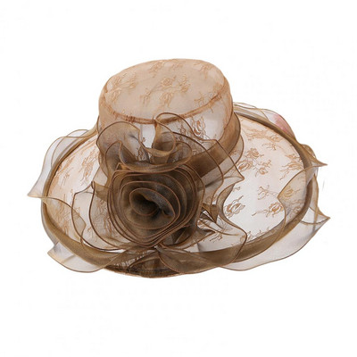 UV védelem, összecsukható, hullámos szélű virágmintás napozósapka nyaraláshoz