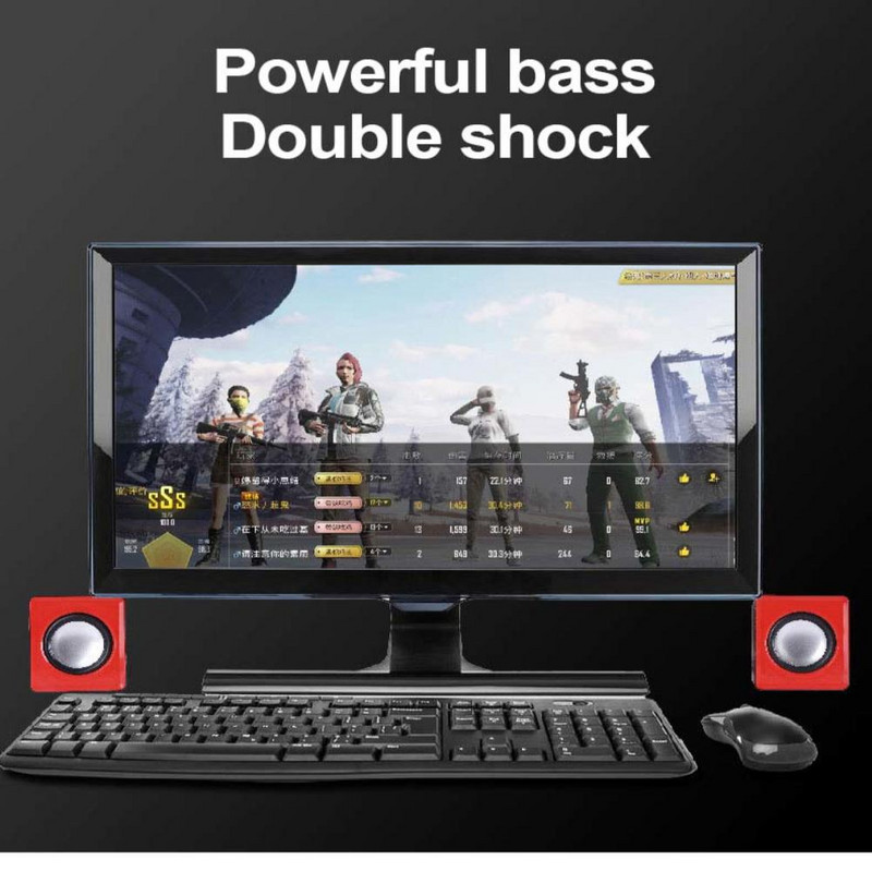 USB laidinis mini kompiuterio garsiakalbis Patogus laidinis garsiakalbis stereo mobiliojo telefono žemųjų dažnių garsiakalbis erdvinio garso grotuvai nešiojamam nešiojamajam kompiuteriui