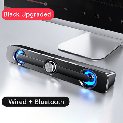 Bară de sunet pentru PC Difuzor surround hifi fără fir Bluetooth 5.0 Acasă cu fir Computer Subwoofer Stereo Bară de sunet PC Laptop Teatru TV Aux
