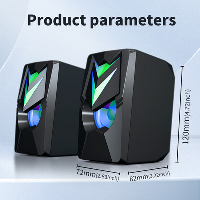 COOMAER išskirtinis USB laidinis stalinis garsiakalbis su RGB apšvietimu Kompiuteris Kompiuteris HIFI Stereo Garsas Žemieji dažniai Nešiojamojo kompiuterio Žemųjų dažnių garsiakalbio dėžutė