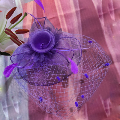 Autós napernyő női fejpánt hajcsat hálós koktélparti virág toll tea esküvői nagy kendő takaró tenisz jelmez