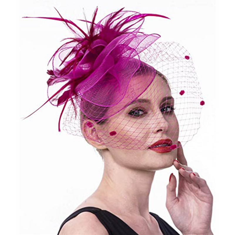 Autós napernyő női fejpánt hajcsat hálós koktélparti virág toll tea esküvői nagy kendő takaró tenisz jelmez