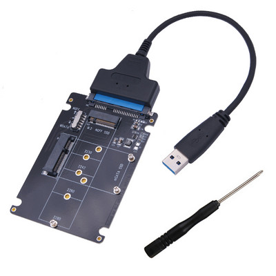 Adaptor USB M2 Adaptor M.2 NGFF la SATA Adaptor MSATA la USB SATA 3.0 Convertor extern mSATA m.2 NGFF la SATA3 Adaptor USB Placă de ridicare
