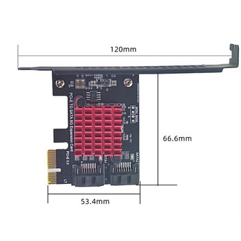 PCIe към 2 порта SATA 3 III 3.0 6Gbps SSD адаптер PCI-e PCI Express x1 Платка за контролер Поддръжка на разширителна карта x4 x6 x8 x16 Riser