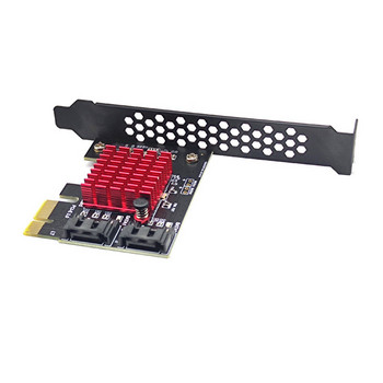 PCIe σε 2 θύρες SATA 3 III 3.0 6Gbps Προσαρμογέας SSD PCI-e PCI Express x1 Ελεγκτής κάρτας επέκτασης υποστήριξη x4 x6 x8 x16 Riser