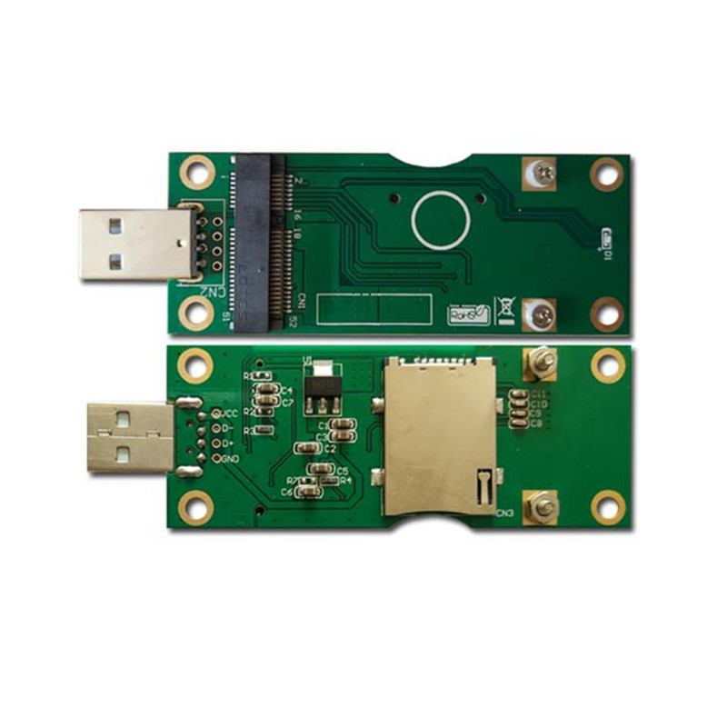 4G LTE plėtros plokštės pramoninis mini PCIe į USB adapteris W/SIM / UIM kortelės lizdas, skirtas WWAN/LTE 3G/4G belaidžiam moduliui
