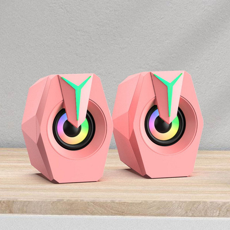 USB tápellátású hangszóró RGB világítással Hangerőszabályzó Hordozható vezetékes mélynyomó hangszóró laptophoz asztali számítógép asztali számítógéphez új