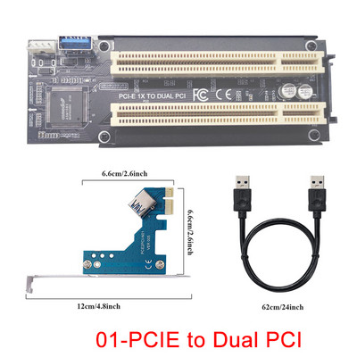 NVME/Mini PCIE/PCI Express X1 la dual PCI Riser Card Convertor adaptor de înaltă eficiență Cablu USB 3.0 pentru desktop PC ASM1083 Chip