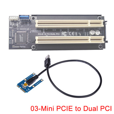 NVME/Mini PCIE/PCI Express X1 la dual PCI Riser Card Convertor adaptor de înaltă eficiență Cablu USB 3.0 pentru desktop PC ASM1083 Chip