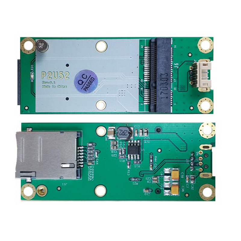 4G LTE Fejlesztőkártya Ipari Mini PCIe-USB adapterkártya P2U52 SIM-kártya foglalattal WWAN/LTE 3G/4G vezeték nélküli Wifi modulhoz