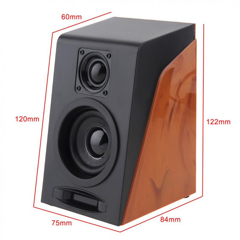 Visiškai antimagnetiniai 52 mm 6 W mini USB 2.0 kompiuterio mediniai žemųjų dažnių garsiakalbiai su 3,5 mm stereo lizdu kompiuteriui / nešiojamam kompiuteriui / telefonui