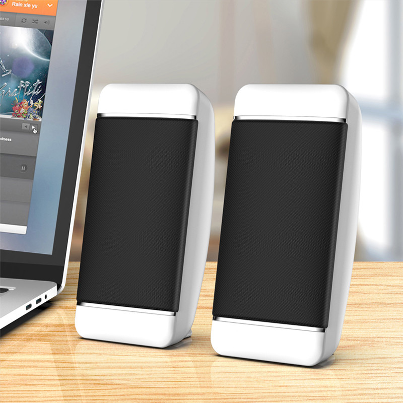 2 dalių laidiniai kompiuterio garsiakalbiai USB + AUX mini kompiuterio garsiakalbis nešiojamam staliniam telefonui 5 W garso daugialypės terpės garsiakalbis