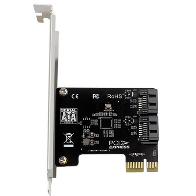 SATA PCI E adapter 2 port SATA 3.1 - PCIe X1 bővítő adapter kártya felszálló 6 Gbps JMB582 SATA3.1 PCIe PCI-e 1x kiegészítő kártyák