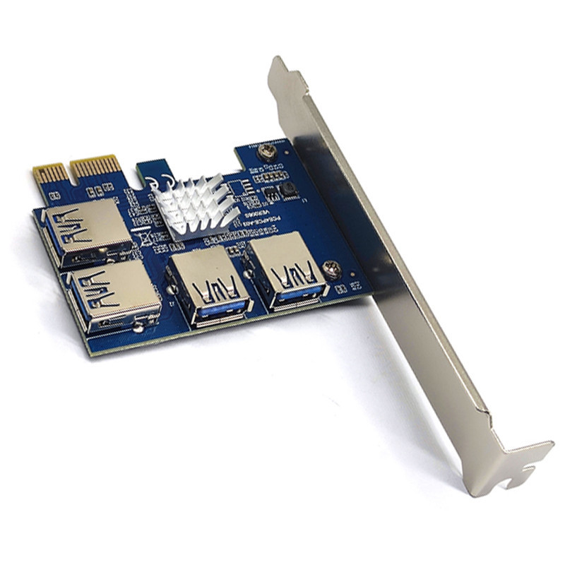 PCI-E nuo 1 iki 4 PCI Express 16X lizdo stovo kortelė PCI-E 1X į išorinį 4 PCI-e lizdo adapterį PCIe daugiklio kortelė, skirta BTC Miner Miner