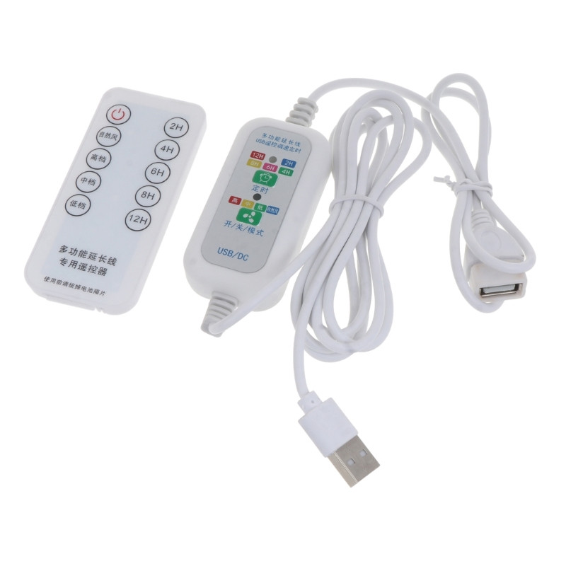 Universāla USB tālvadības pults, regulējama 4 ātrumi ar 2-8 stundu laika funkciju