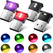 Mini USB aplinkos apšvietimas LED RGB aplinkos apšvietimas, 8 spalvų kintamumas, skirtas automobilio nešiojamojo kompiuterio klaviatūrai, atmosferai, išmaniajai nakčiai