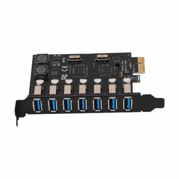 Κάρτα επέκτασης PCIE σε USB 3.0 5Gbps Τροφοδοτικό υψηλής ταχύτητας 4Α ΜΕΣΩ Τσιπ PCB με 7 θύρες USB3.0 για