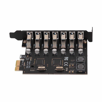 Κάρτα επέκτασης PCIE σε USB 3.0 5Gbps Τροφοδοτικό υψηλής ταχύτητας 4Α ΜΕΣΩ Τσιπ PCB με 7 θύρες USB3.0 για