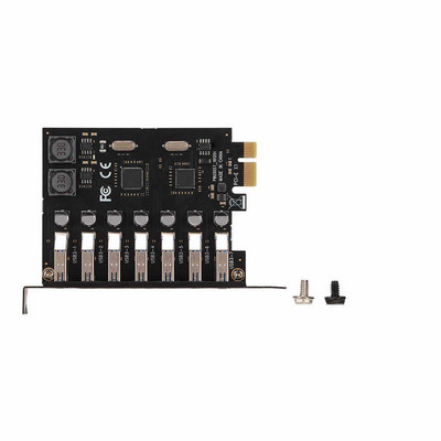PCIE към USB 3.0 разширителна карта 5Gbps високоскоростно 4A захранване ЧРЕЗ чип PCB със 7 USB3.0 порта за