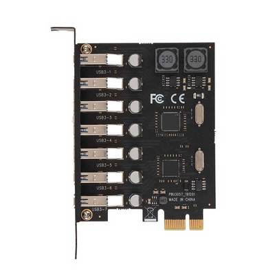 PCIE–USB 3.0 bővítőkártya 5 Gbps nagy sebességű 4A tápegység VIA chip PCB-n keresztül 7 USB3.0 porttal