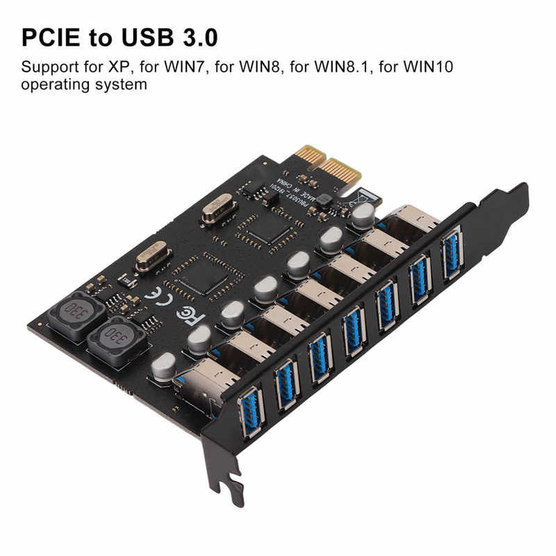 PCIE–USB 3.0 bővítőkártya 5 Gbps nagy sebességű 4A tápegység VIA chip PCB-n keresztül 7 USB3.0 porttal