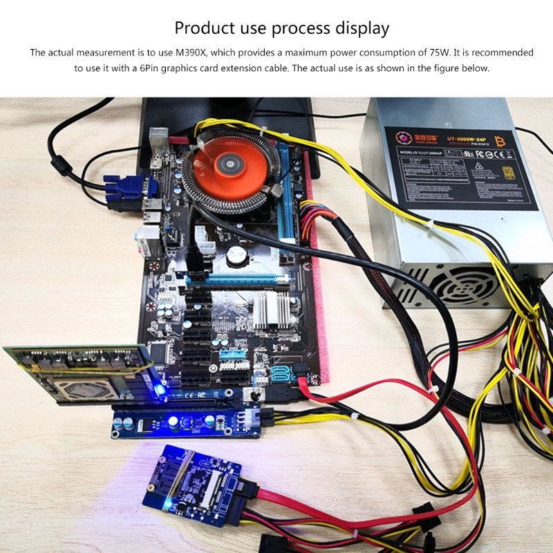 75 W PCIE į MXM3.0 išplėtimo plokštė PCI-E į MXM stovo adapterio keitiklis USB3.0, skirtas BTC Mining QXNF