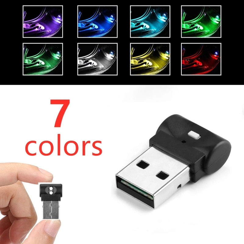 Mini USB LED RGB Lumină ambientală Atmosferă Lampă de noapte inteligentă pentru decorarea casei Fotosensibilă Se aprinde automat
