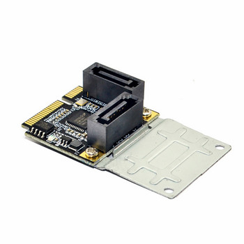 Mini PCI-E PCI Express to 2 Ports SATA 3.0 Adapter Converter SSD Hard Drive Extension Card Add On Cards SATA Multiplier