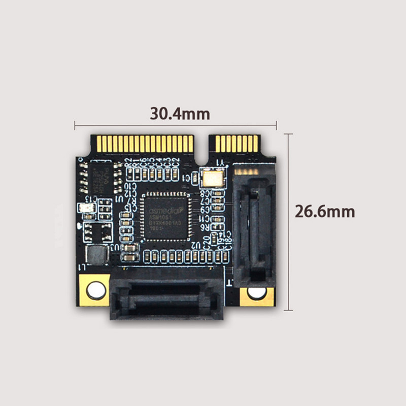 Mini PCI-E PCI Express iki 2 prievadų SATA 3.0 adapterio keitiklio SSD standžiojo disko plėtinio kortelės pridėjimo kortelės SATA daugiklis