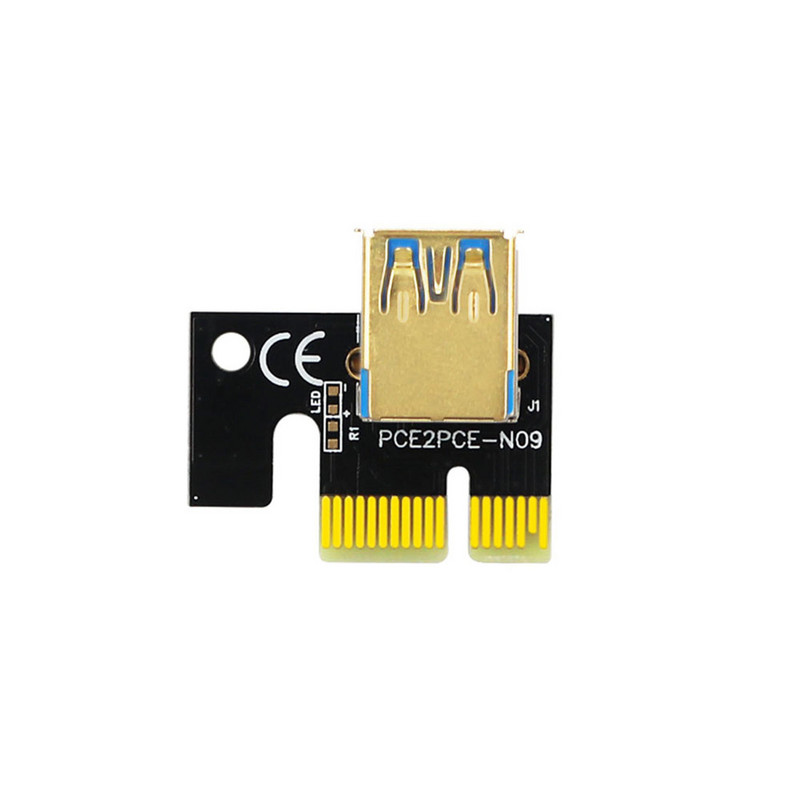 PCIE Riser 1x 16x grafikos išplėtimo plokštė su 6P į SATA laidu ir USB 3.0 stovo kabeliu, skirta GPU maitinamam stovo PCI-E adapterio kortelei