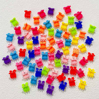 50 τμχ Girs Χαριτωμένο πολύχρωμο λουλούδι αστέρι στέμμα Μικρά μαλλιά νύχια Υπέροχα στολίδια με νύχια φουρκέτες Παιδικά γλυκά αξεσουάρ μαλλιών