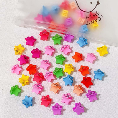 50 τμχ Girs Χαριτωμένο πολύχρωμο λουλούδι αστέρι στέμμα Μικρά μαλλιά νύχια Υπέροχα στολίδια με νύχια φουρκέτες Παιδικά γλυκά αξεσουάρ μαλλιών