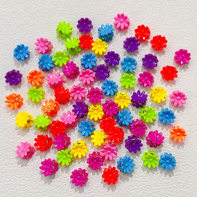 50 τμχ Girs Χαριτωμένο πολύχρωμο λουλούδι αστέρι στέμμα Μικρά μαλλιά νύχια Υπέροχα στολίδια με νύχια φουρκέτες Παιδικά γλυκά αξεσουάρ μαλλιών