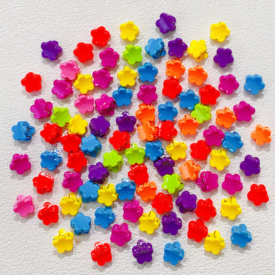 50 τμχ Girs Χαριτωμένο πολύχρωμο λουλούδι αστέρι στέμμα Μικρά μαλλιά νύχια Υπέροχα στολίδια με νύχια φουρκέτες Παιδικά γλυκά αξεσουάρ μαλλιών